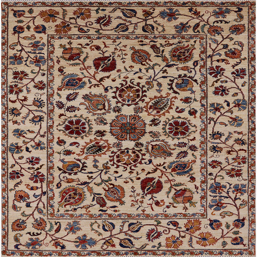Ahgly Company Indoor Square Mid-Century Modern Area Rugs, 5' Square
