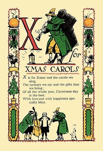 X for X-Mas Carols- Gallery Wrapped Canvas Art 28" x 42"