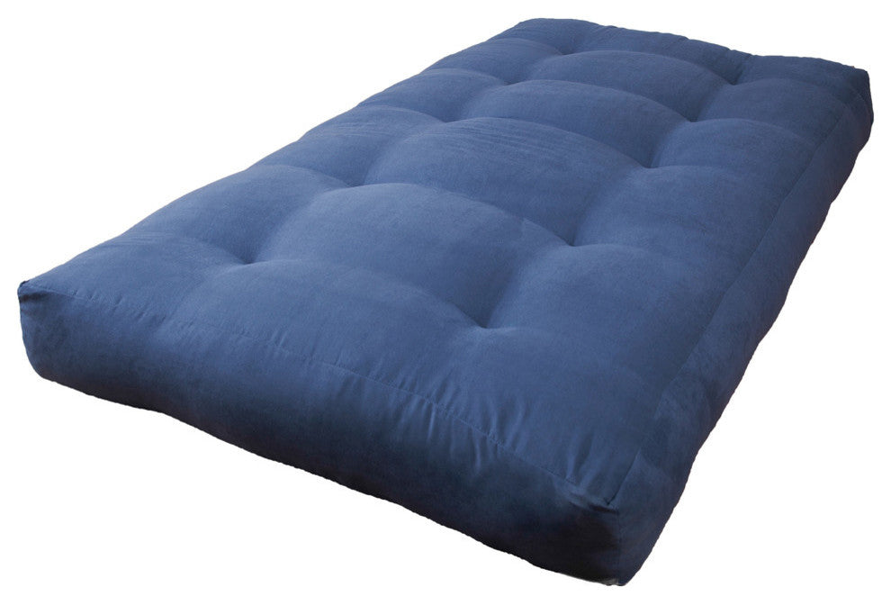 Blazing Needles Vitality 8" Microsuede Twin Futon Mattress, Indigo