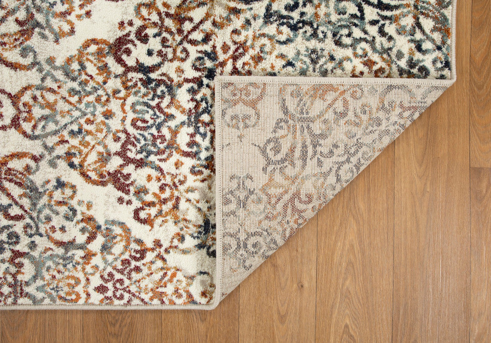 Heritage Ivory Timeless Distressed Moroccan Area Rug, 7'7 X 7'7ro