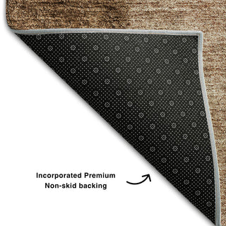 Premium Machine Washable Mayfield AMF690 Brown 3' x 5' Rug