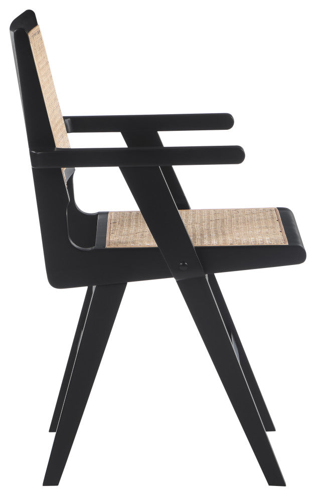 Preston Dining Chair, Set of 2, Black, Arm Chair