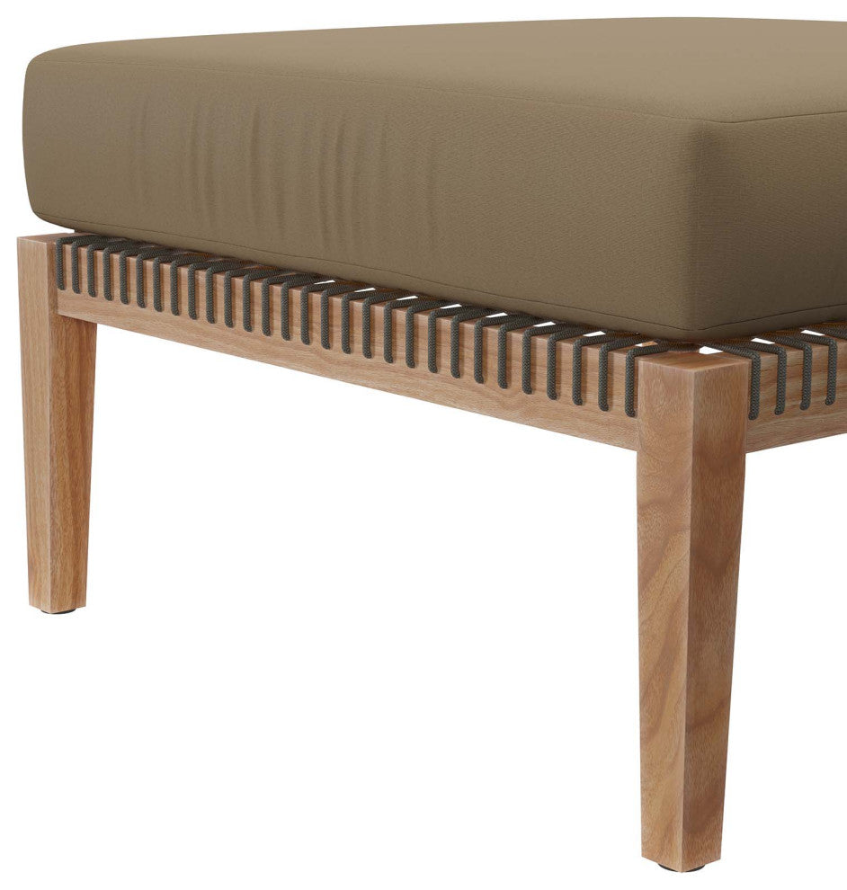 Clearwater Outdoor Patio Teak Wood Ottoman