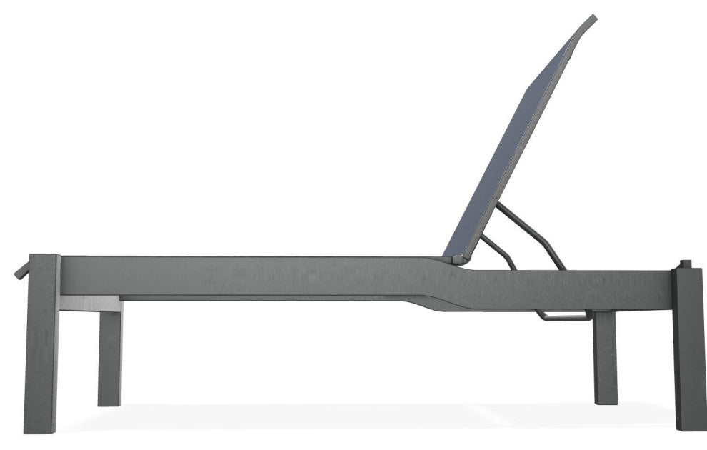 Leeward Sling Stackable Outdoor Chaise Lounge, Mavi/Graphite