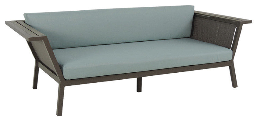 Riviera Grey Geo Sofa With Sunbrella Fabric, Canvas Jockey Red
