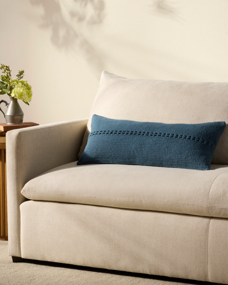 Chris Loves Julia x Loloi Harvey Blue 12'' x 27'' Cover With Down Pillow