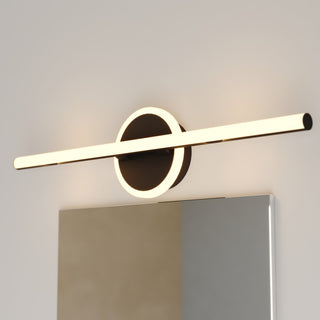 Whittier 23.75" LED Black Bathroom Vanity Wall Light With Night Light