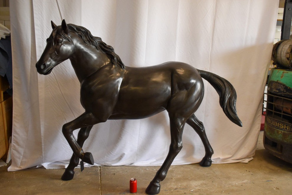 Lifesized Galloping Horse Bronze Statue  77" x 27" x 60"H