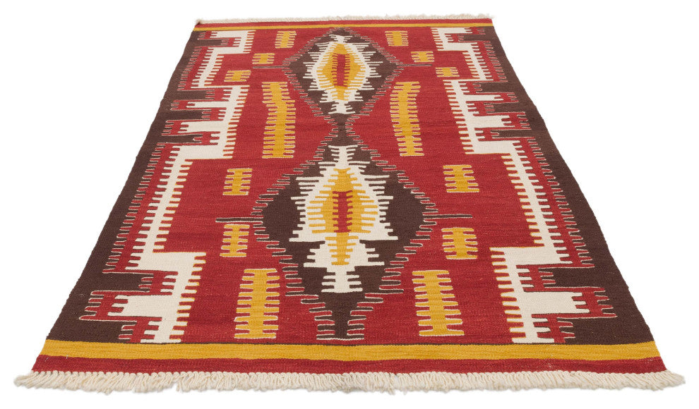 New Handwoven Turkish Kilim Rug 4' x 6', 48 in. x 72 in.