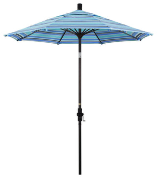 7.5' Bronze Collar Tilt Lift Fiberglass Rib Aluminum Umbrella, Sunbrella, Dolce Oasis