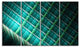 Green Fractal Grill Pattern, Abstract Art on Canvas, 48"x28", 4 Panels
