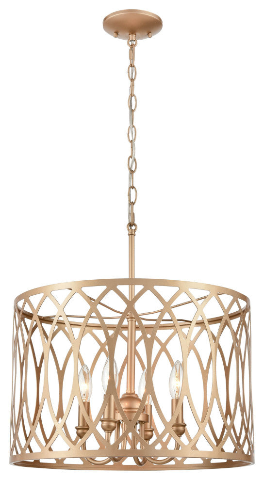 4 Light 18 in. Painted Modern Gold Pendant