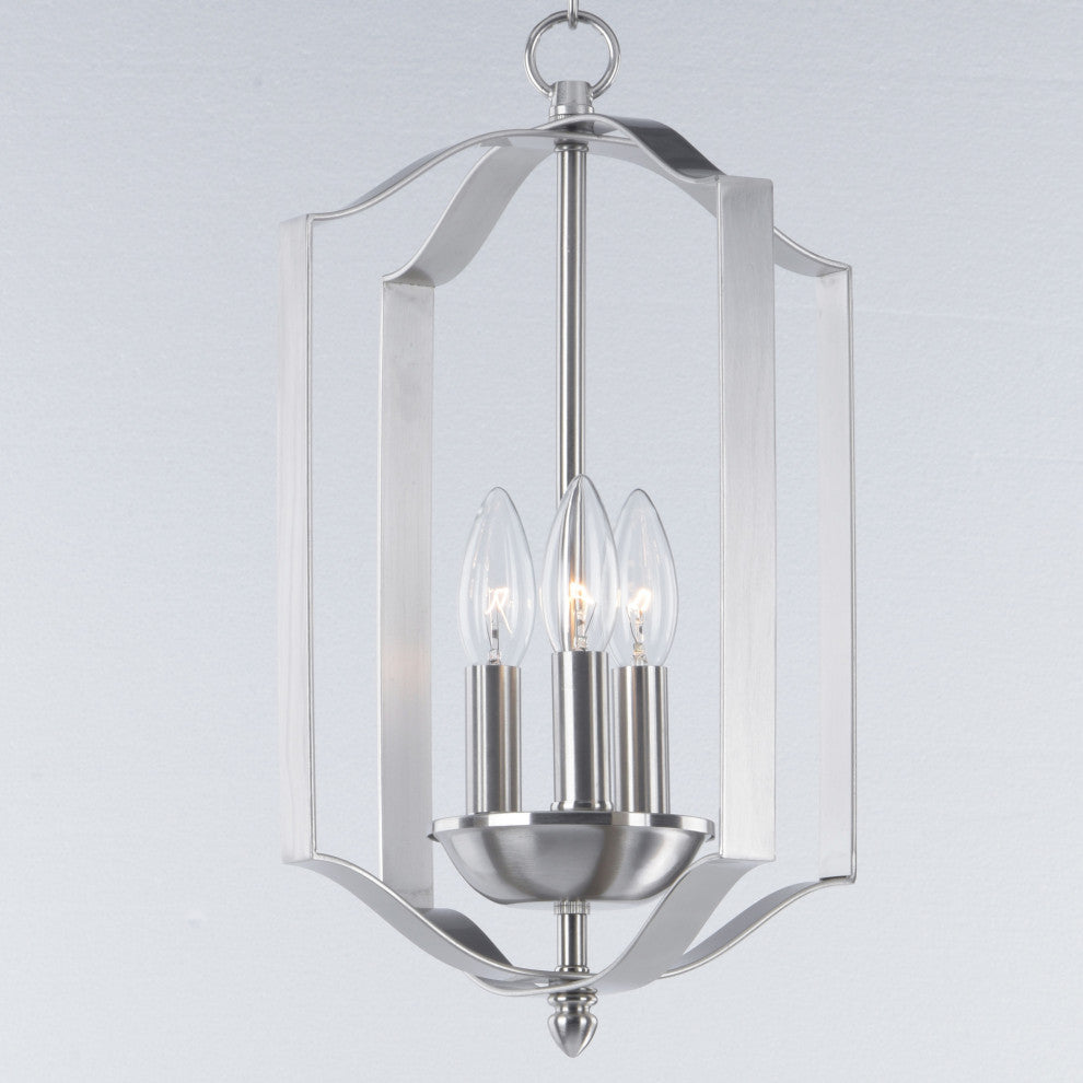 Maxim 10035 Provident 3 Light 10"W Taper Candle Mini Pendant - Satin Nickel
