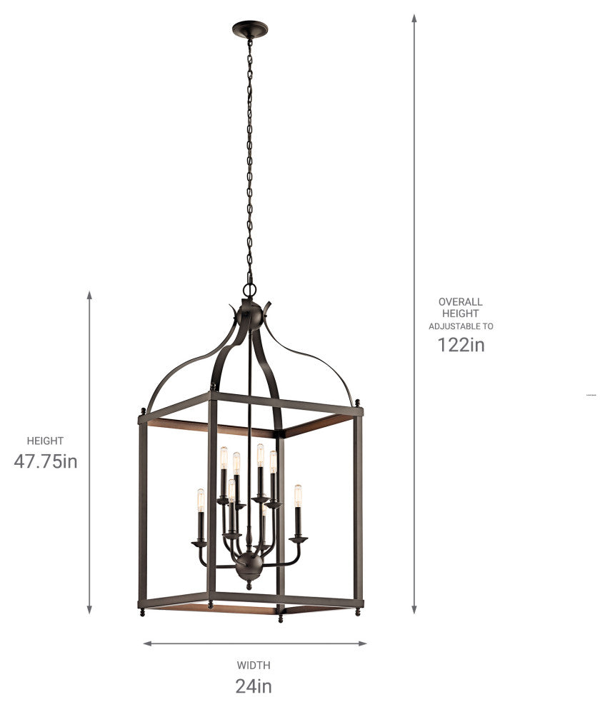 Foyer Chandelier 8-Light, Olde Bronze
