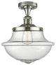 Large Oxford 1-Light Semi-Flush Mount, Polished Nickel, Seedy