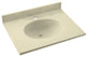 Swan Ellipse Solid Surface Bathroom Vanity Top, Bone