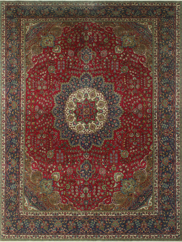 Fine Vintage Distressed Johana Red Rug
