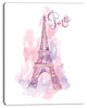 "Eiffel Tower in Purple" Watercolor Painting Canvas Print, 30"x40"
