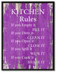 Kitchen Rules Inspirational, Canvas, Picture Frame, 28"X37"