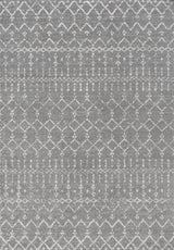 Moroccan HYPE Boho Vintage Diamond Runner Rug, Gray/Ivory, 4 X 6
