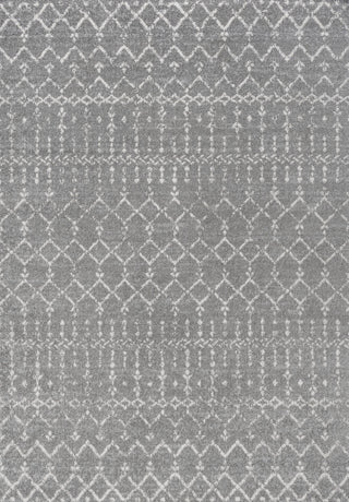 Moroccan HYPE Boho Vintage Diamond Runner Rug, Gray/Ivory, 4 X 6