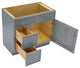 Vanity Art Birch Plywood Single Base Storage Cabinet, Smoky Gray, 36 Inch (Left Side Drawers)