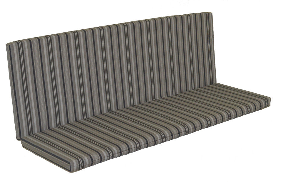 Full Bench Cushion, Gray Stripe, 4 Foot