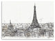40" Monochrome Paris Rooftops Sketch Canvas Wall Art