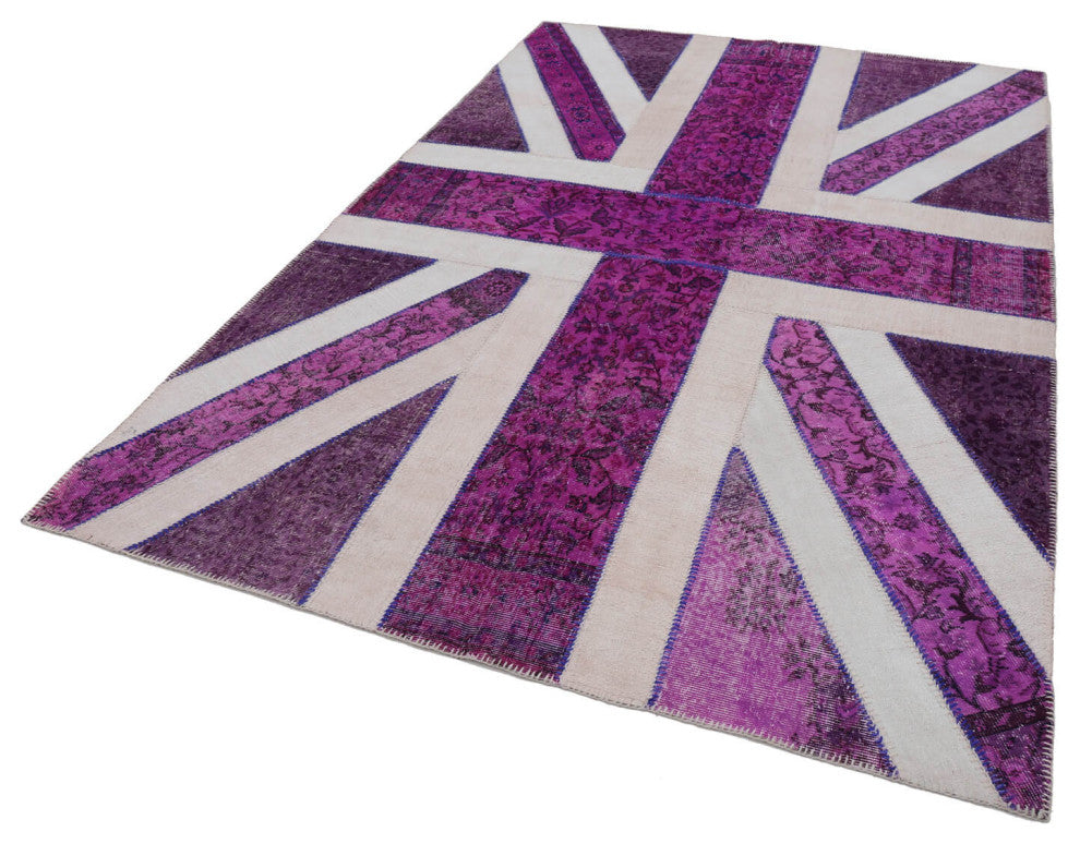 Rug N Carpet - Hand-knotted Turkish 6' 7'' x 9' 11'' Flag Patchwork Rug