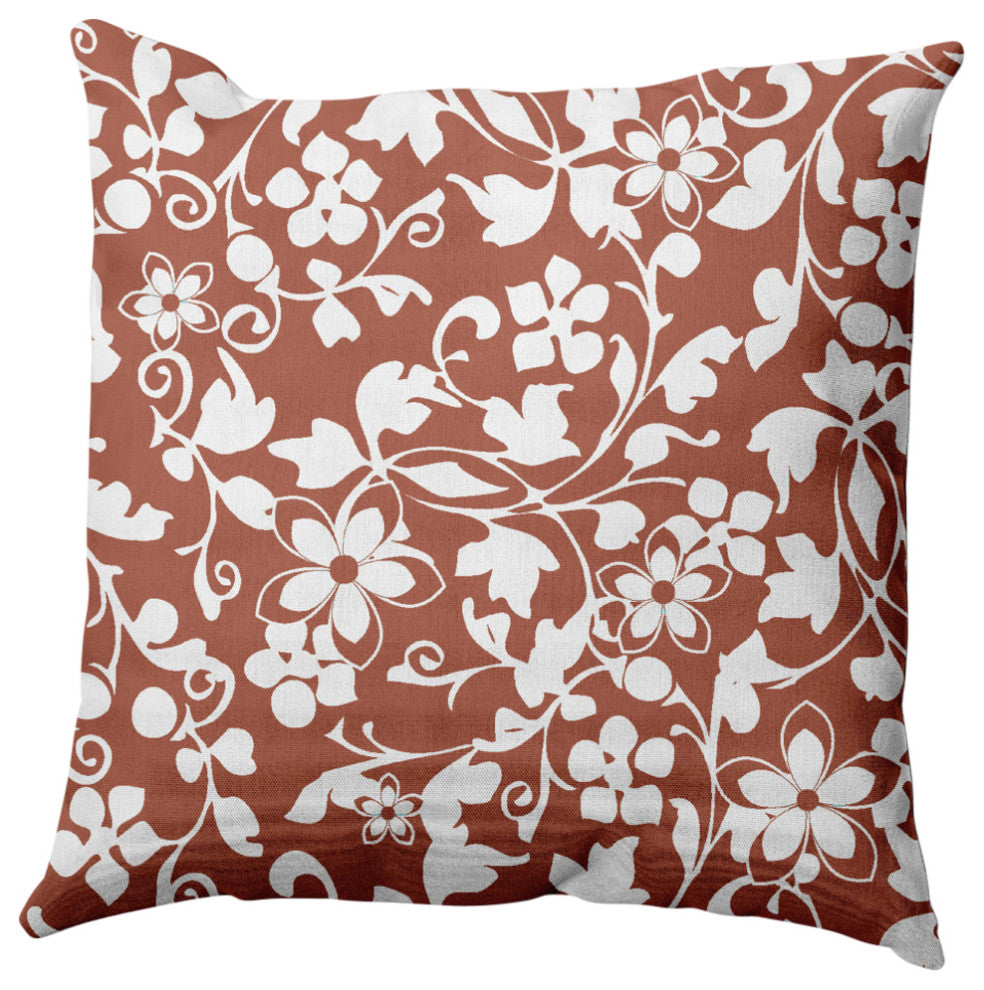 Evelyn Decorative Throw Pillow, Rust, 18"x18"