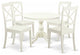 5 Pc Kitchen Set, Linen White Breakfast Table, 4 Linen White Chairs