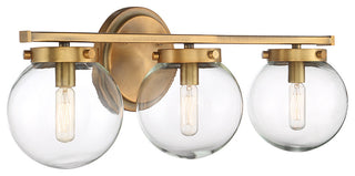 3-Light Bath Bar, Natural Brass