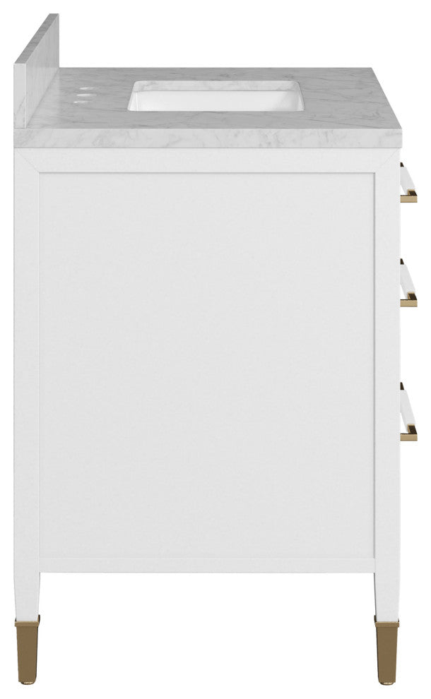 Verona 36" White Vanity with Rectangular Undermount Sink