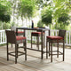 Brown Currant Conduit Bar Stool Outdoor Patio Wicker Rattan Set of 4
