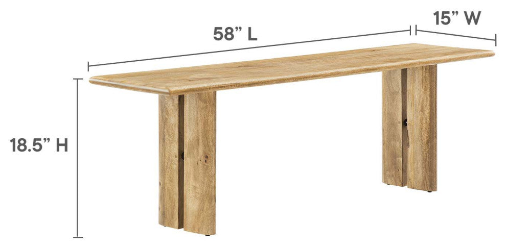 MODWAY Amistad 58" Wood Bench