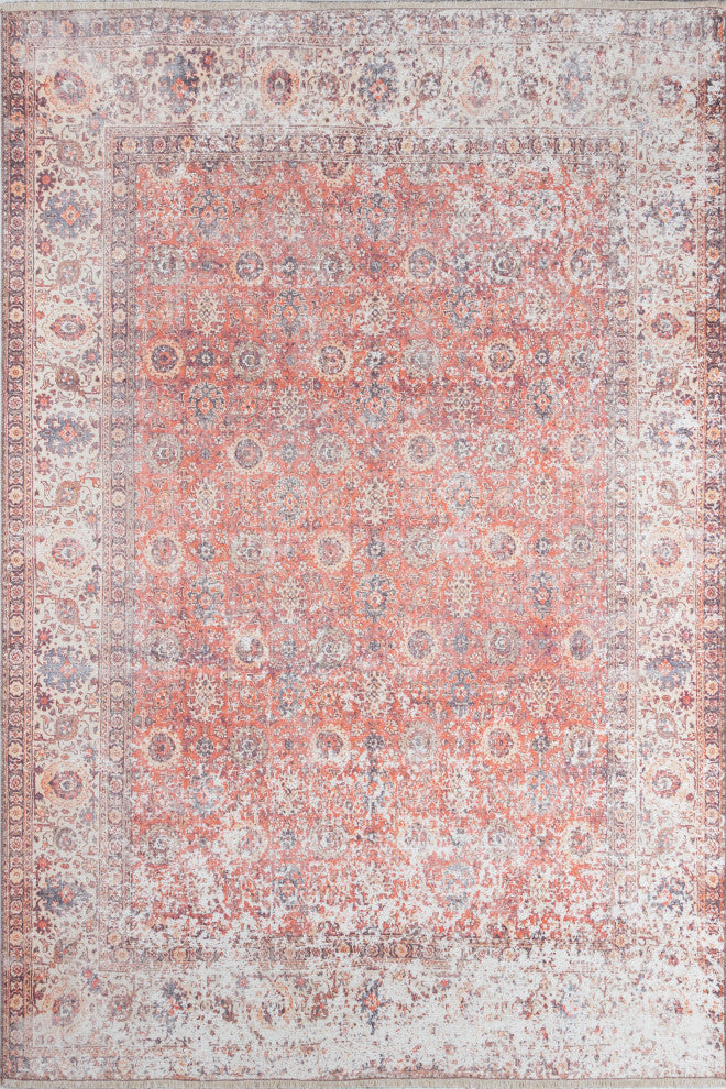 Momeni Chandler Cotton Polyester Traditional Red Rug 5'6" X 8'6"