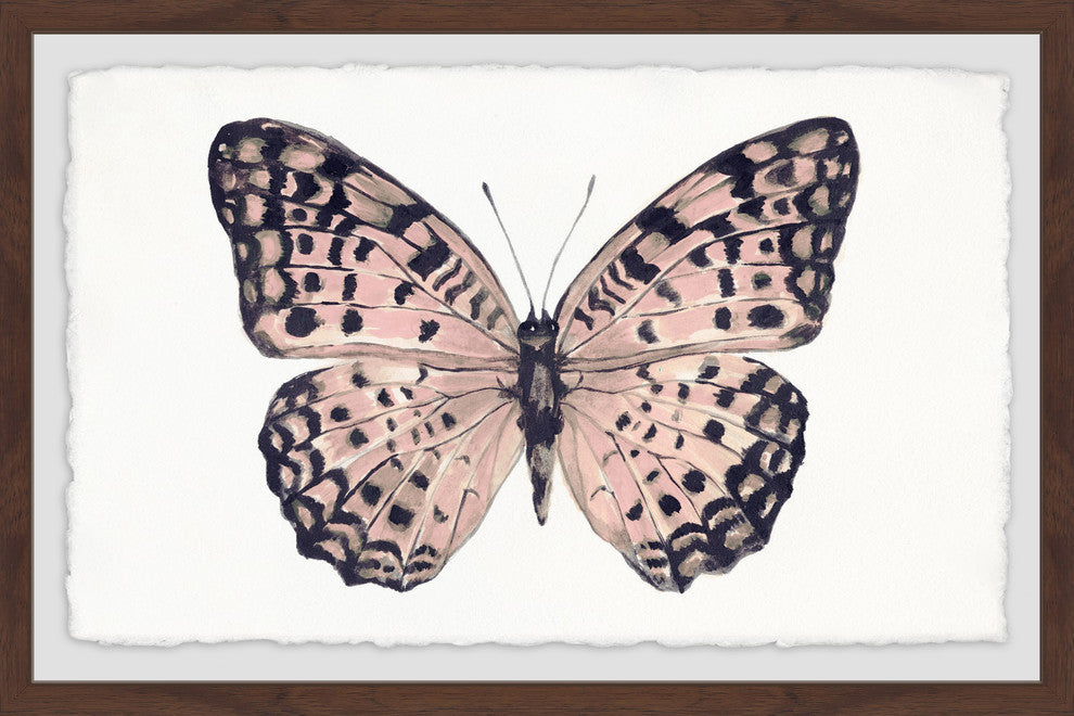 "Pink and Black Wings" Framed Painting Print, 24"x16"