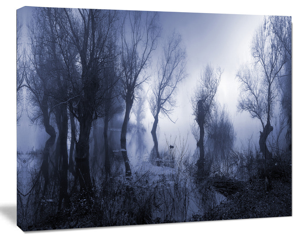 Creepy Landscape in Sepia Tones, Landscape Canvas Art Print, 20"x12"