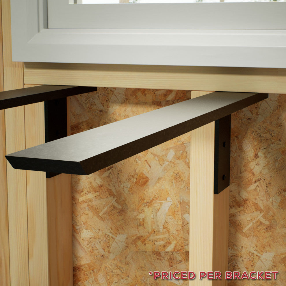 Countertop Support Bracket Cabinet Side Wall Bracket, 12", Right Angle