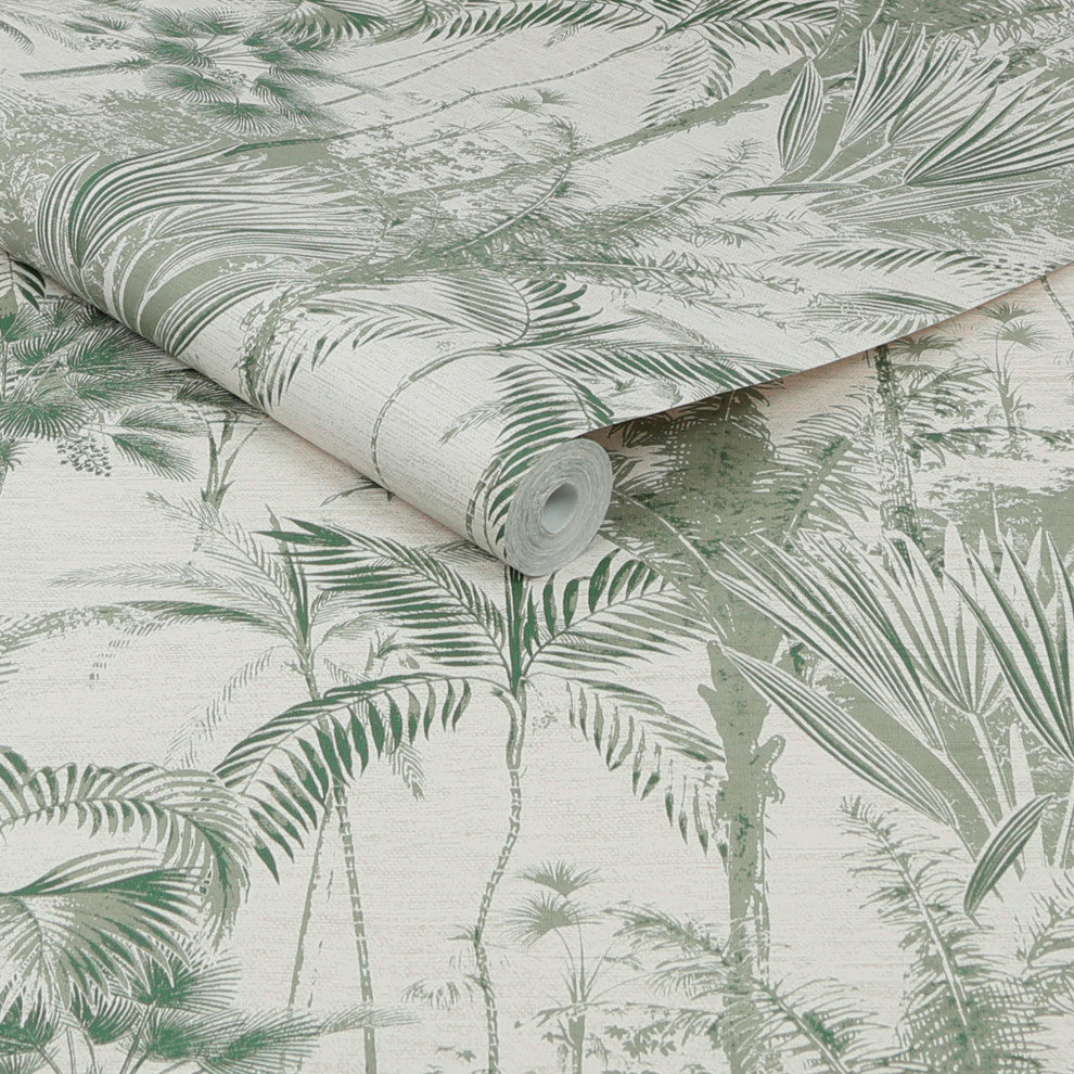 Jungle Texture Wallpaper, Green