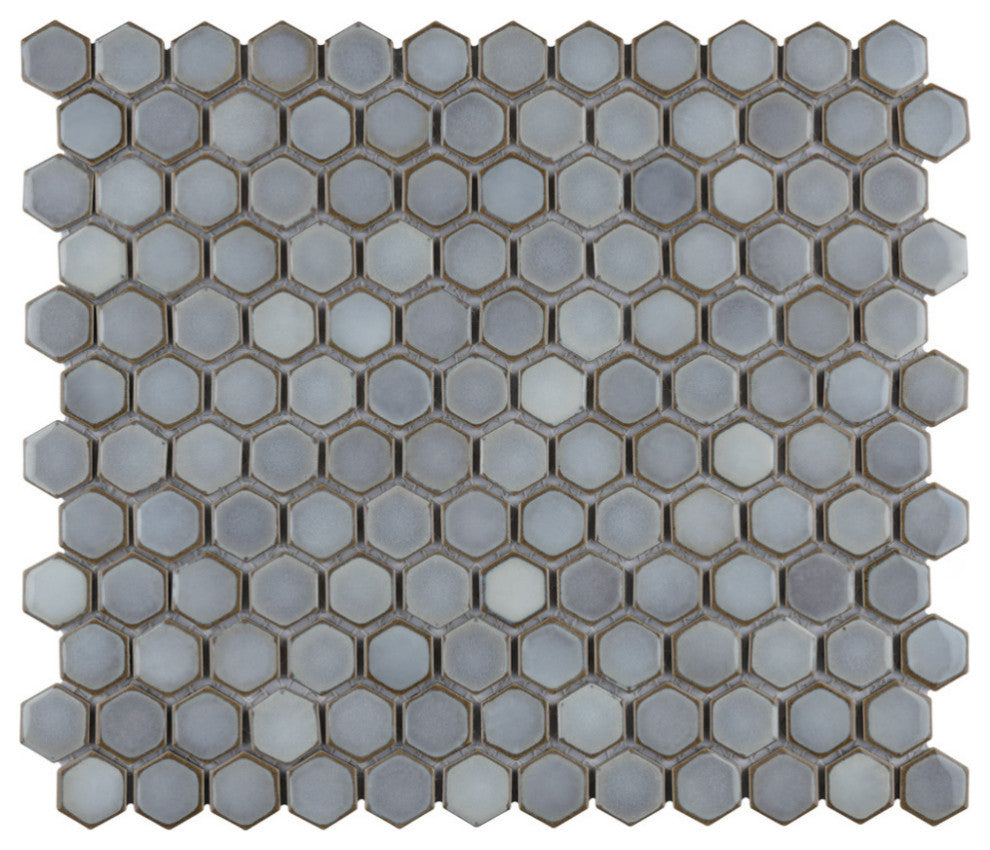 Hudson 1" Hex Grey Eye Porcelain Floor and Wall Tile