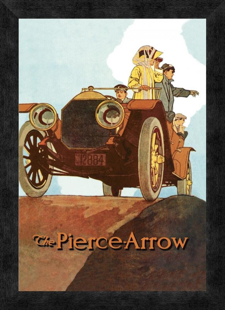 "Sightseeing from the Pierce-Arrow" Framed Canvas Giclee, 14"x20"