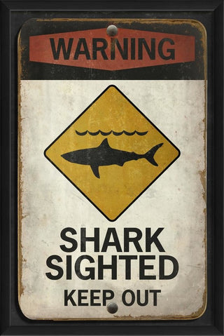 Shark Sighted Large Framed Sign