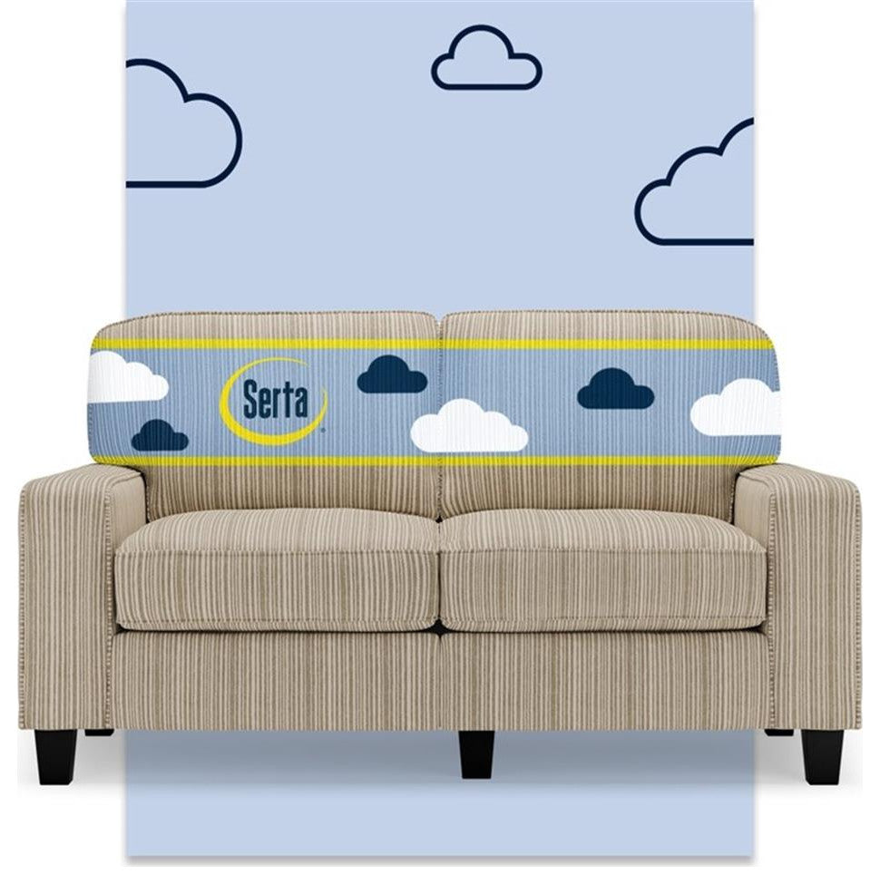 Serta Palisades 61" Track Arm Sofa Loveseat with Removable Covers Beige