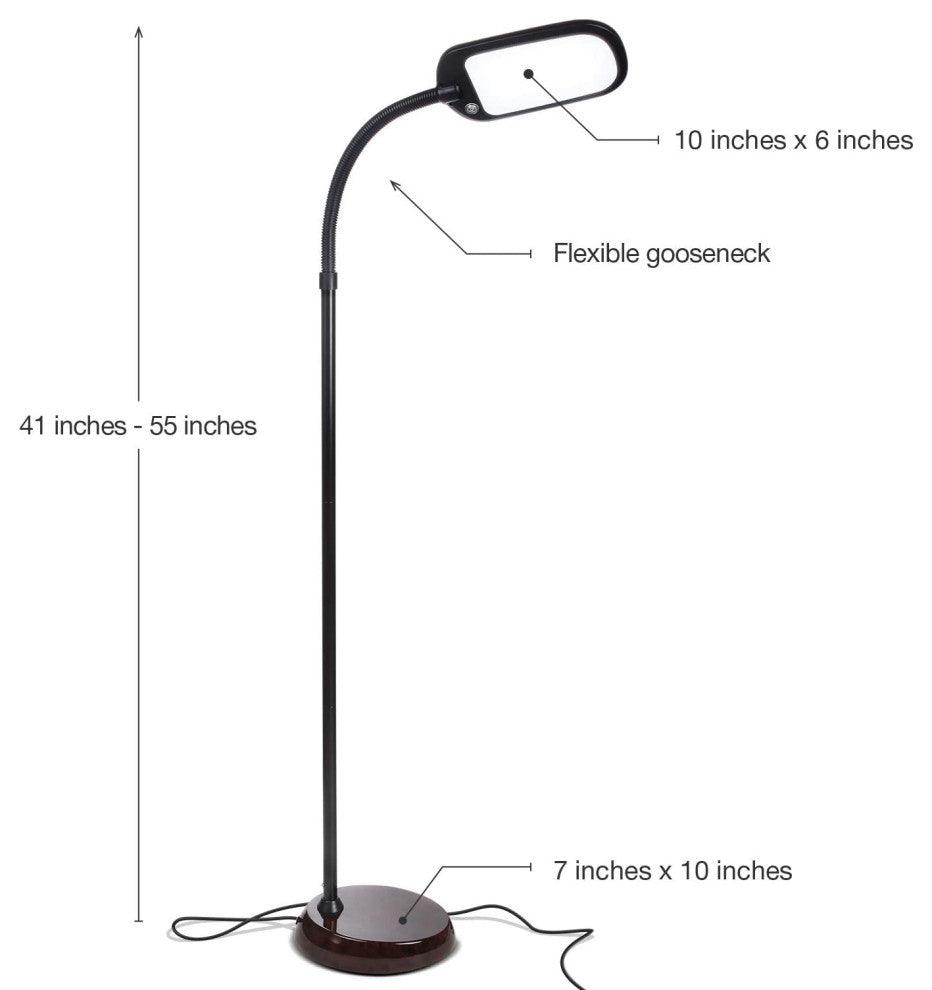 Brightech Litespan LED 2nd Edition Reading Floor Lamp with Cool, Soft & Warm, Ha