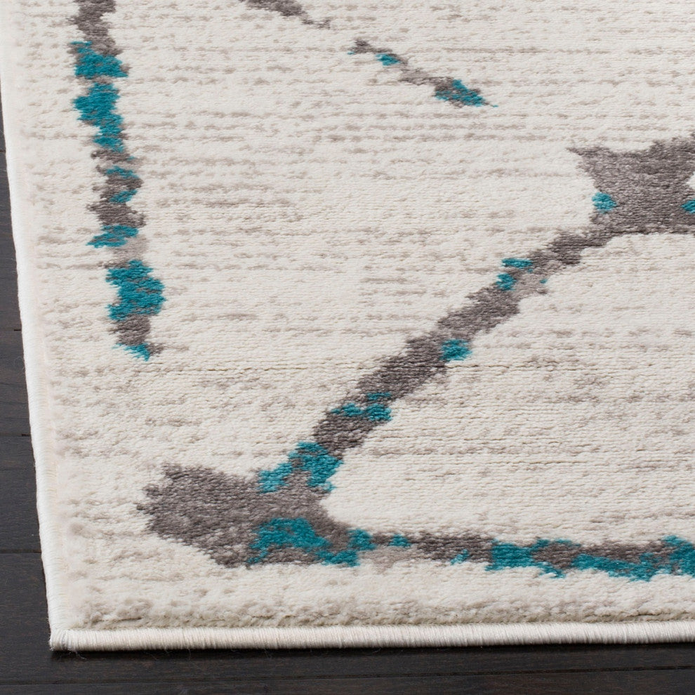 Safavieh Skyler Sky197D Bohemian Rug, Ivory/Blue, 2'0"x12'0" Runner