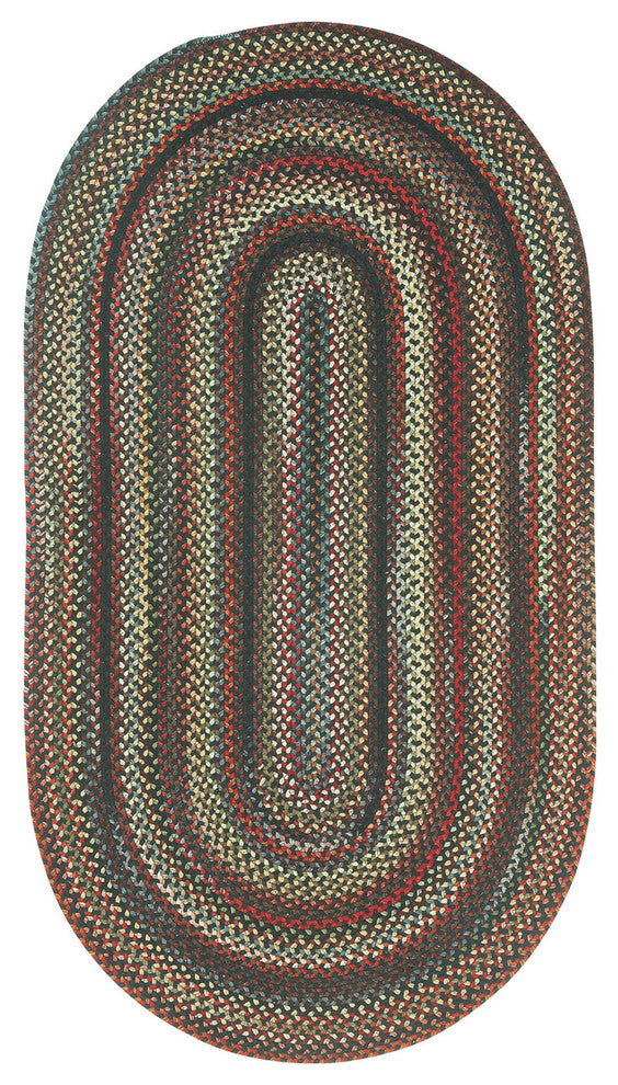 Portland Braided Oval Rug, Coal, 2'3"x9' Runner