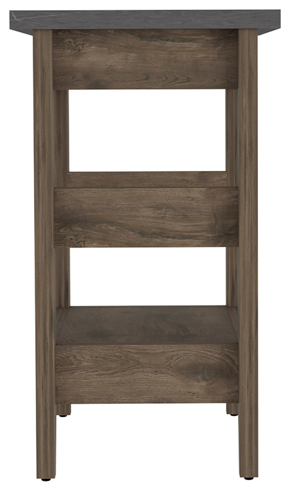 Paulson Rustic Side Table Onyx Top by RST Brands, Brown/Black