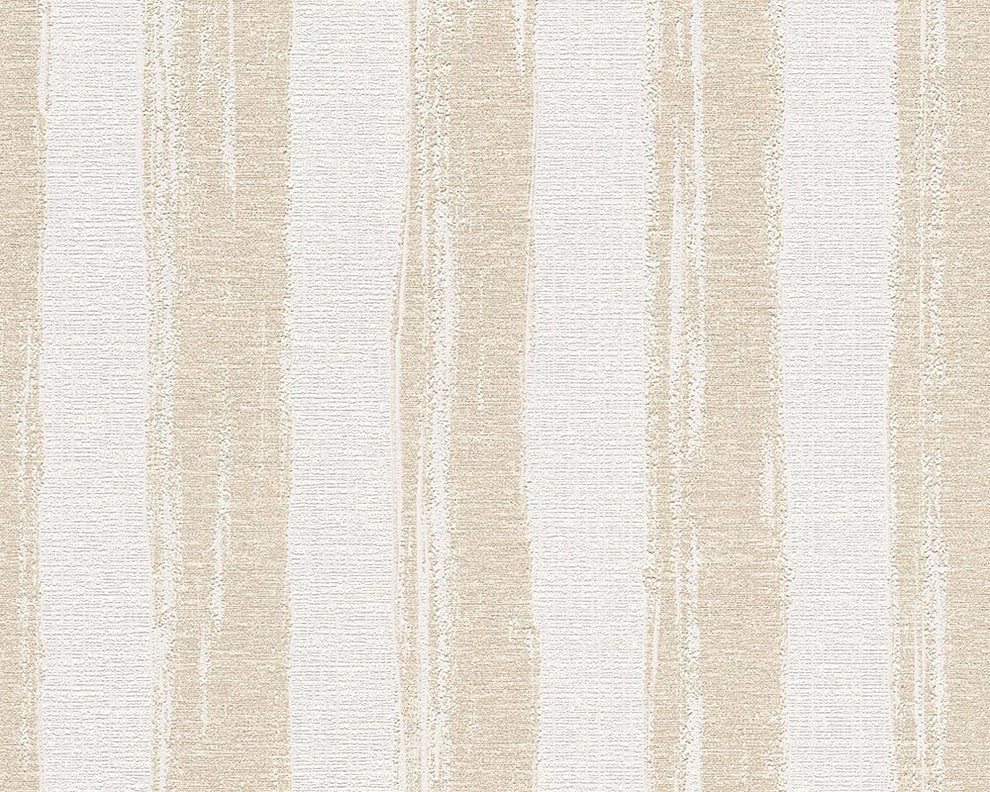 Ok6, Textile Natural Fresh Garden White, Beige Wallpaper Sample
