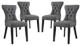 Silhouette Dining Side Chairs Upholstered Fabric Set of 4 by Modway